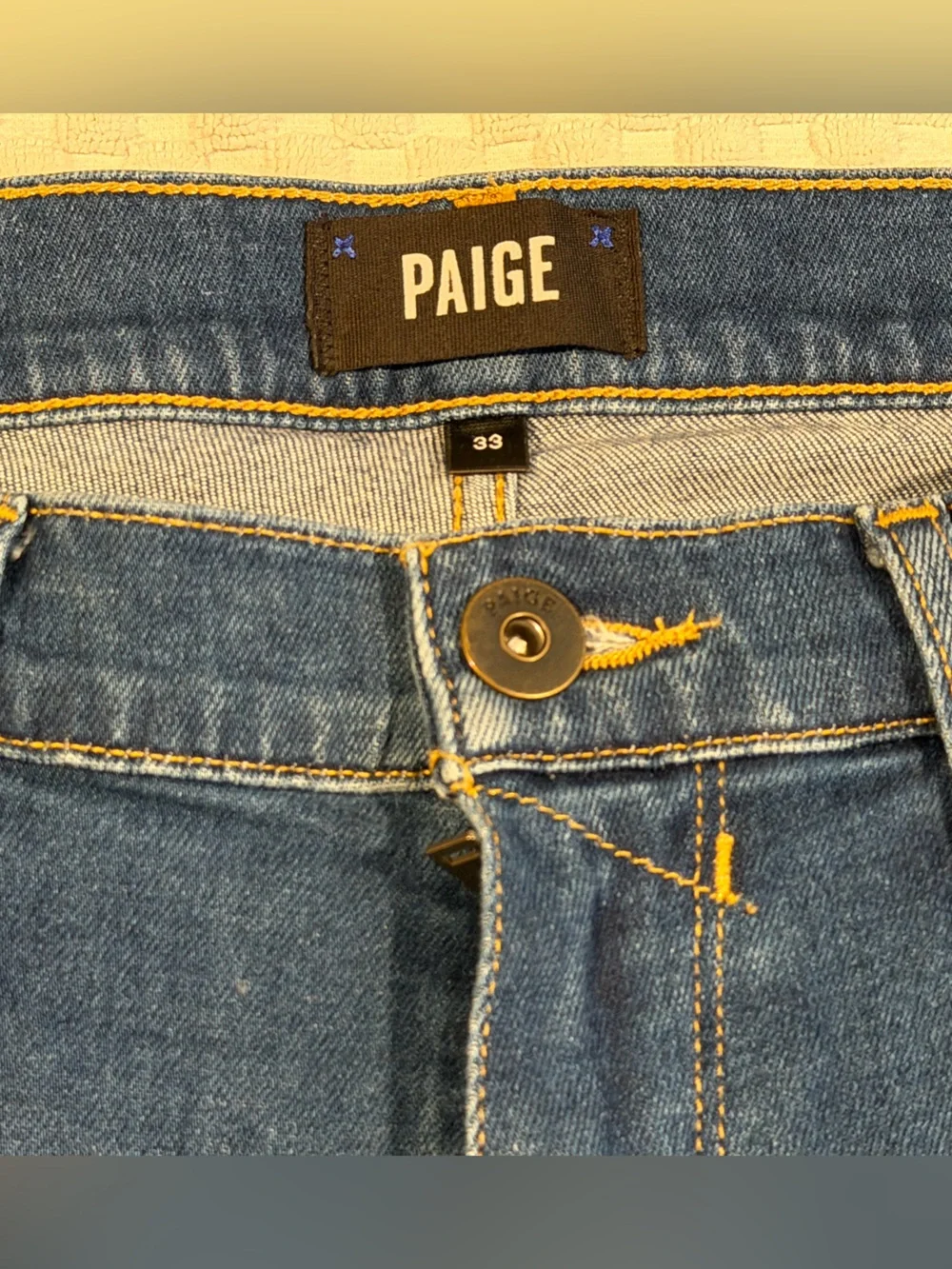 Paige Mens Normandie Blue Denim Jeans, Size 33/30 EUC